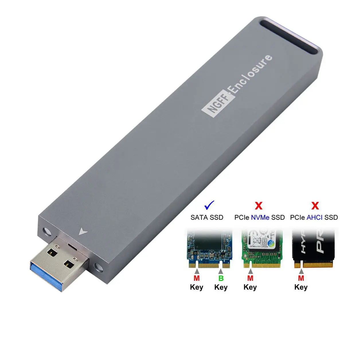 Внешний адаптер Jimier USB 3 0 для NGFF M2 B/M-key SSD |