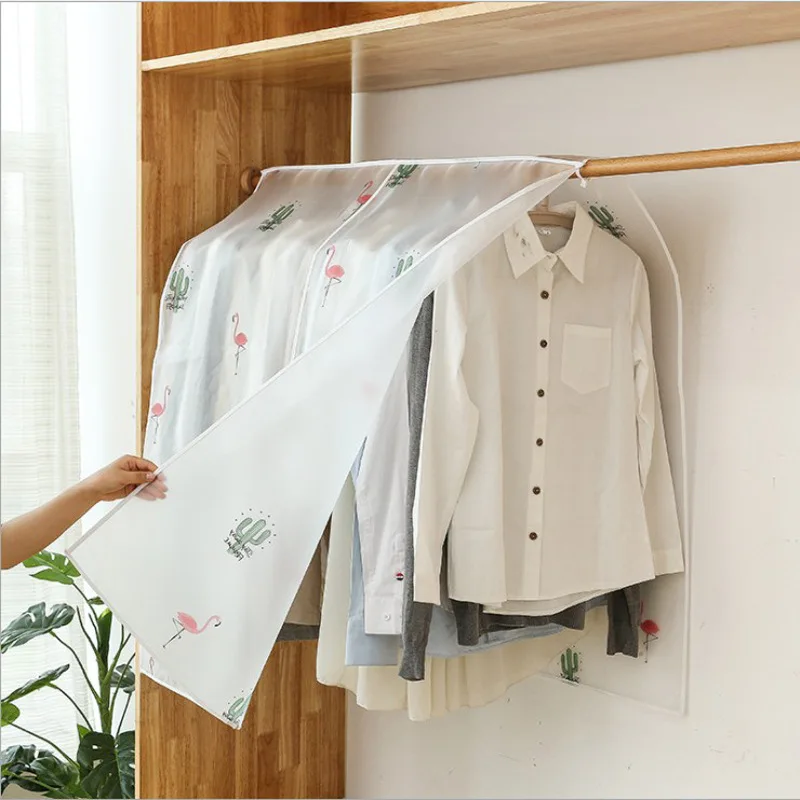 

Hanging Garment Dust Cover Translucent Coat Suits Protector Clothes Storage Bag Organizer Dust-proof Covers Waterproof