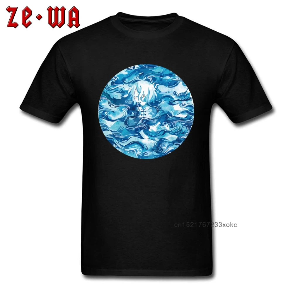 Футболка Great Waves Art Rife Мужская футболка черного и синего цвета с принтом аниме для