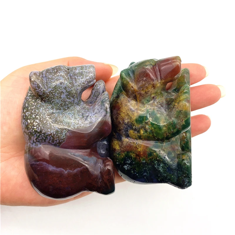 1 шт. искусственный камень резная вручную фигурка медведя животные Декор