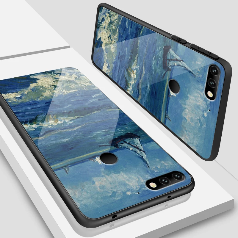 W112 Чехол для телефона для Huawei Honor 6X 7A 7C 9Lite 7X 8A 8X ТПУ закаленное Стекло крышка Y6 Y9 Y7 премьер-профессионал Magic2 модная сумочка - Цвет: W112