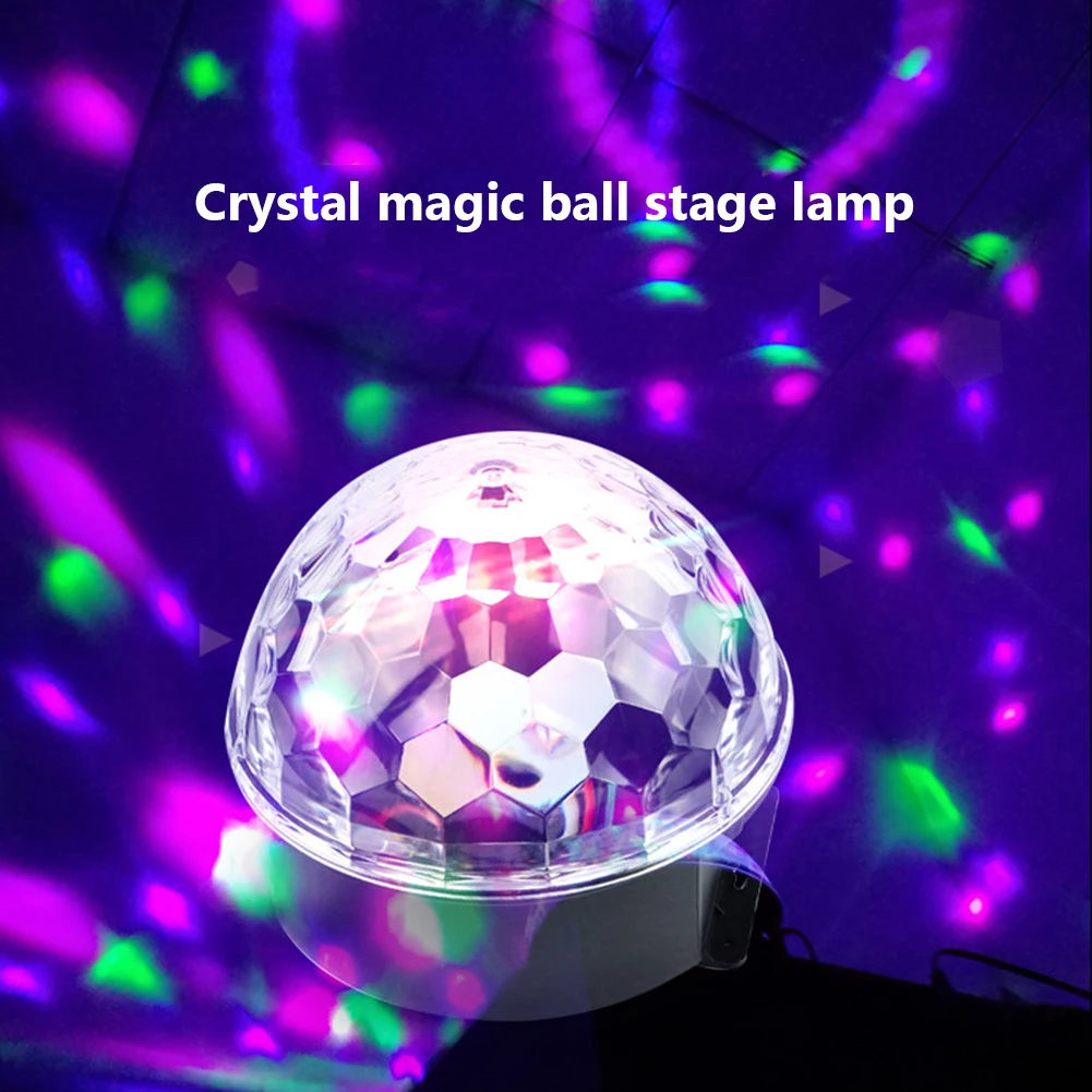 

6 Colors Sound Activated Disco Ball 8 Modes LED Projector Strobe Lamp Birthday Wedding Party Car Club Bar Xmas Lighting