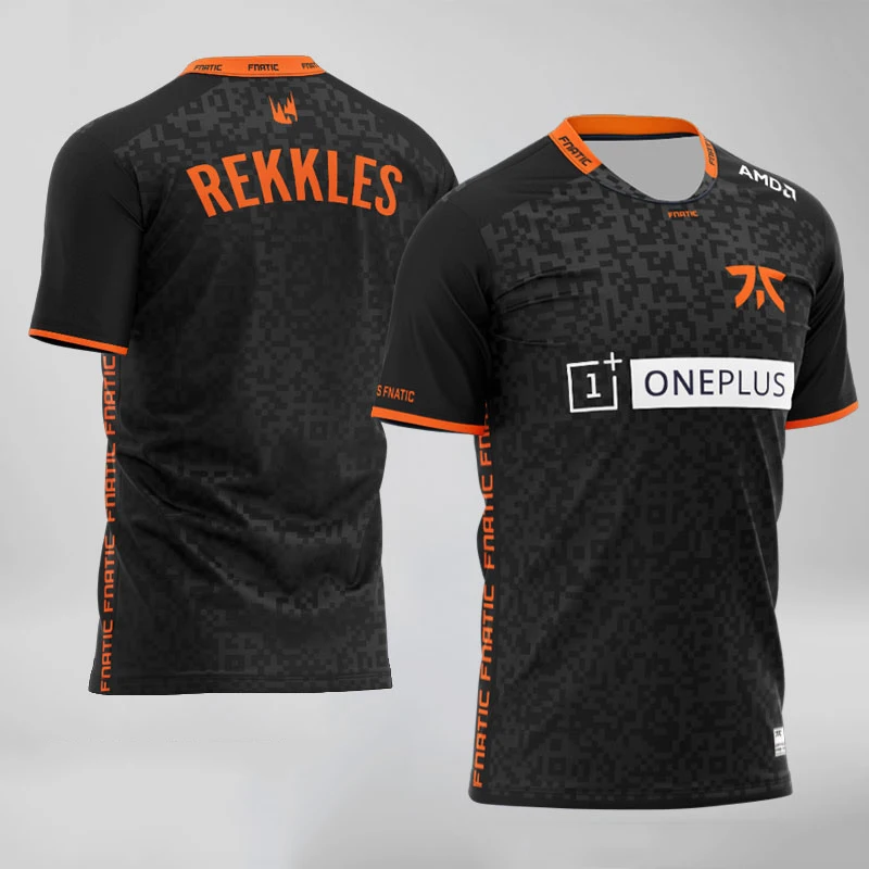 LEC S10 команда Fnatic E sport Униформа прошивка Trikots Angepasst имя фаната игровая футболка с V