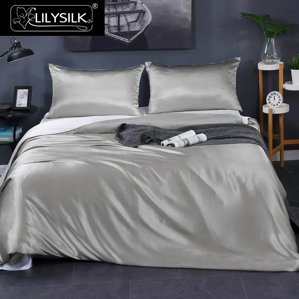 LilySilk пододеяльник шелк чистый 100 натуральный 19 momme роскошный контрастный цвет