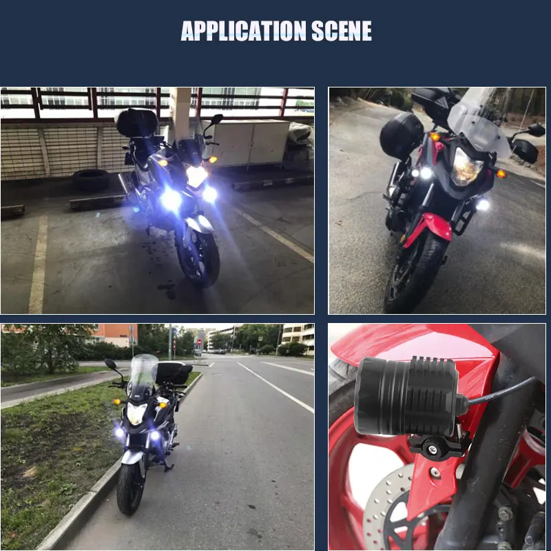 Мото светодиодные фары мотоцикла Светодиодный прожектор 4 светодиодных чипа 4000