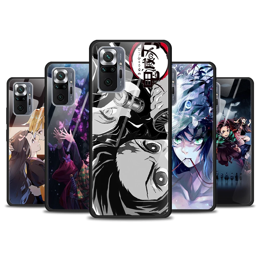 

Kimetsu No Yaiba Anime Tempered Glass Cover For Xiaomi Redmi Note 10 10S 9 9T 9S 8T 8 9A 9C 8A 7 Pro Max Phone Case