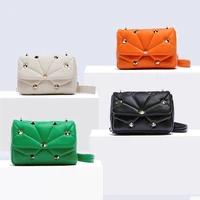 rivet design messenger handbag fashion casual retro clutch shoulder crossbody bags for women luxury brand pu leather crossbody