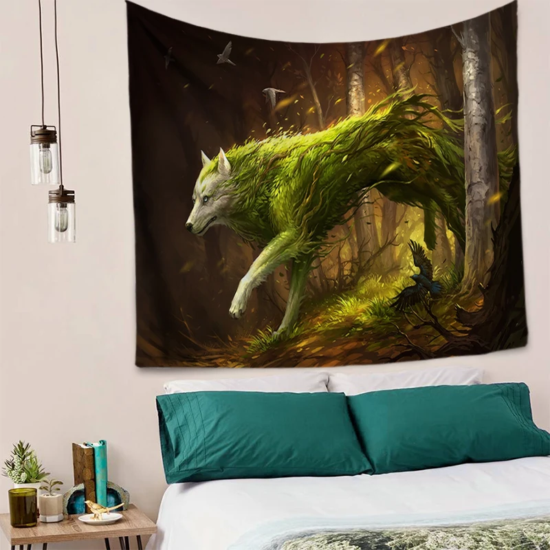 Удивительная Фантастическая лошадь волк тигр гобелены с изображением животных
