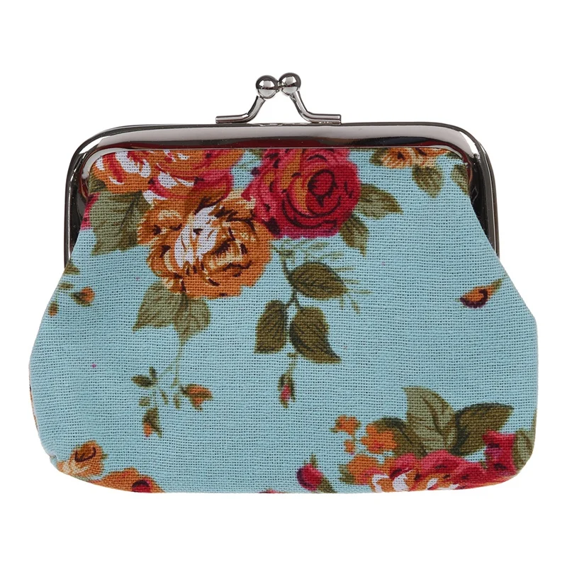 2 Pcs Canvas Hasp Purse Key Coin Wallet Bag(Blue) &amp (Black) |