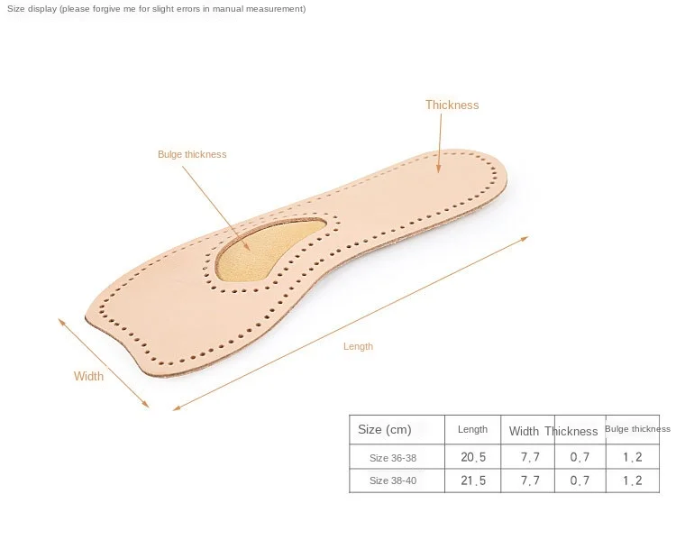 

1Pair Soft Unisex Cowhide Massage Shoe Insoles Running Foot Care Relief Pain Insoles Pads for Sport Running Insoles for Shoes