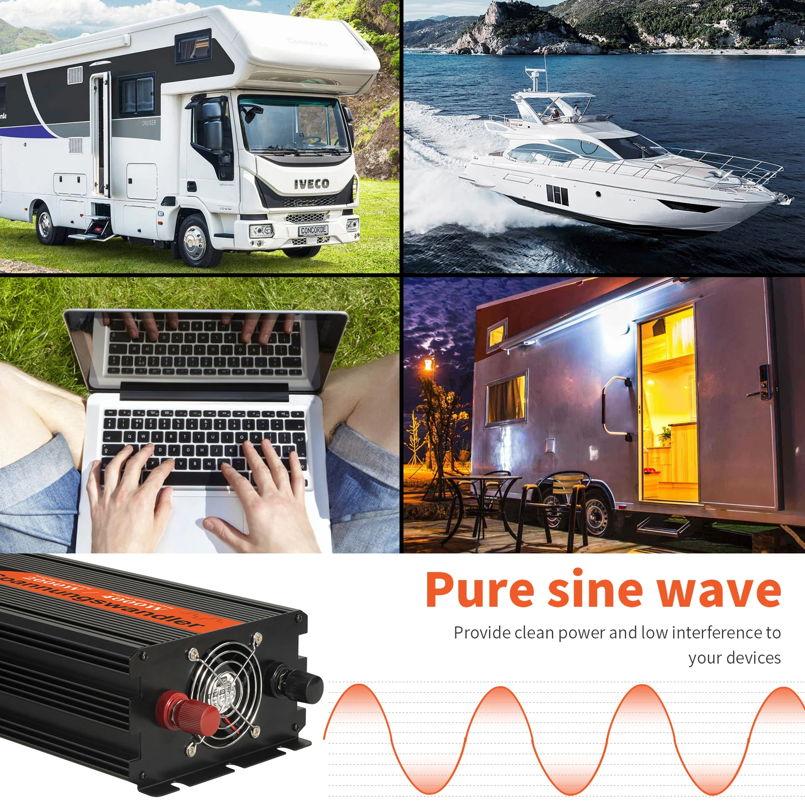 Инвертор немодулированного синусоидального сигнала преобразователь пиковый