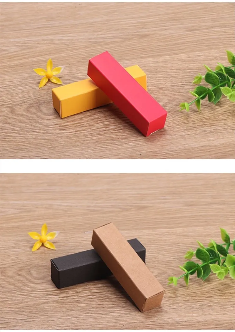 50pcs Kraft Paper Box DIY Lipstick Perfume Essential Oil Bottle Packaging Valve Tube Package Handmade Color Carton | Дом и сад