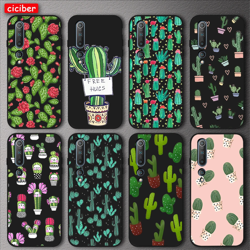 

Cactus Plant Case For Xiaomi Redmi Note 10 9 8 7 T Pro 9A 8A 7A MI Note 10 9 9T Pro SE A2 3 Lite 6X F1 Soft TPU Phone Back Funda