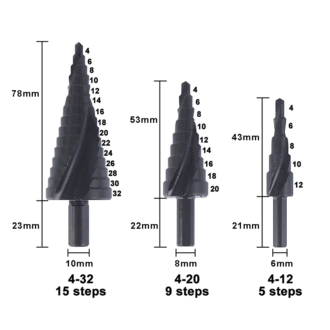 Ступенчатое сверло с титановым покрытием Шестиугольник-сверло для метала и