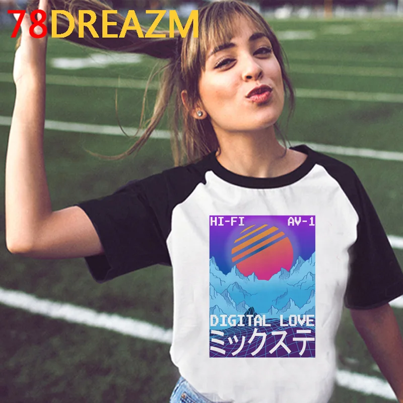 Женская футболка Vaporwave Y2k летняя с рисунком для девочек Ulzzang корейский стиль в
