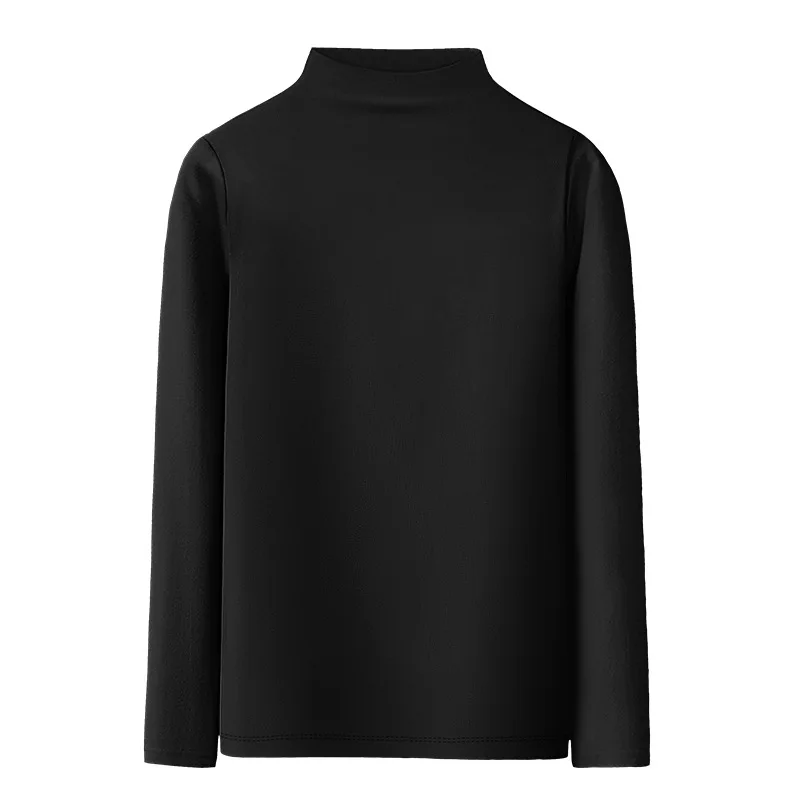 

bottoming shirt women's long-sleeved threaded tight-fitting inner wear large size one half high neck peacock blue top DS17