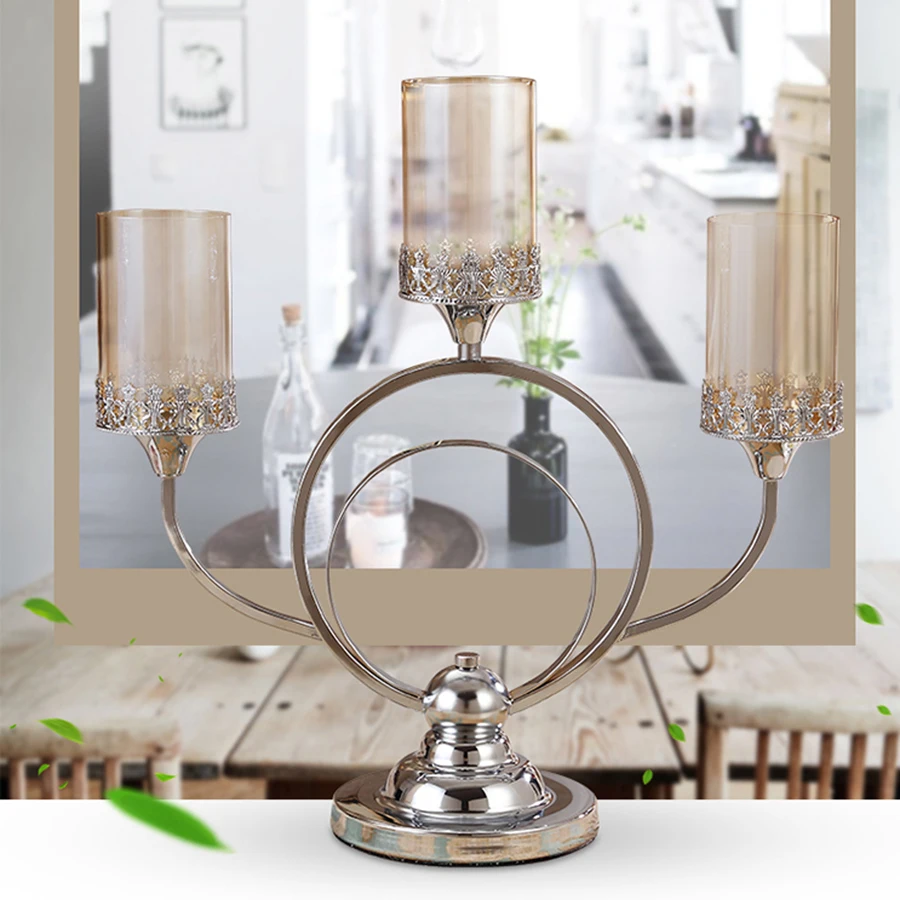 

Nordic Decorative Candle Holder Stainless Steel European-style Romantic Candle Holder Decoration Valentine Home Decor DD60ZT