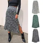 Женская юбка с высокой талией, юбка-трапеция средней длины с леопардовым принтом, дышащая юбка для отдыха, 2021