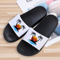 summer beach cool open toe slippers outdoor indoor home non slip slides fashion print ladies harajuku style