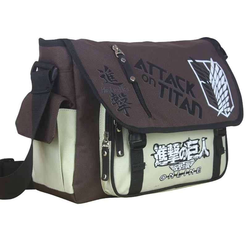 Bolsa de mensajero de Anime Shingeki no Kyojin para estudiantes de colegio japonés, bandoleras de ataque a los Titanes, Cosplay, bolso de viaje para hombre