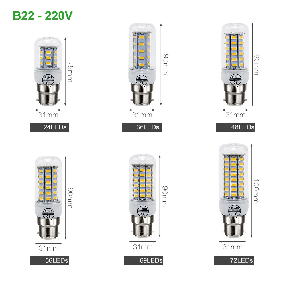 ANBLUB светодиодный светильник E27 E14 B22 G9 GU10 светильник 220V SMD 5730 люстра-прожектор 24 36 48 56 69 72 светодиодный s кукурузная лампа украшение дома