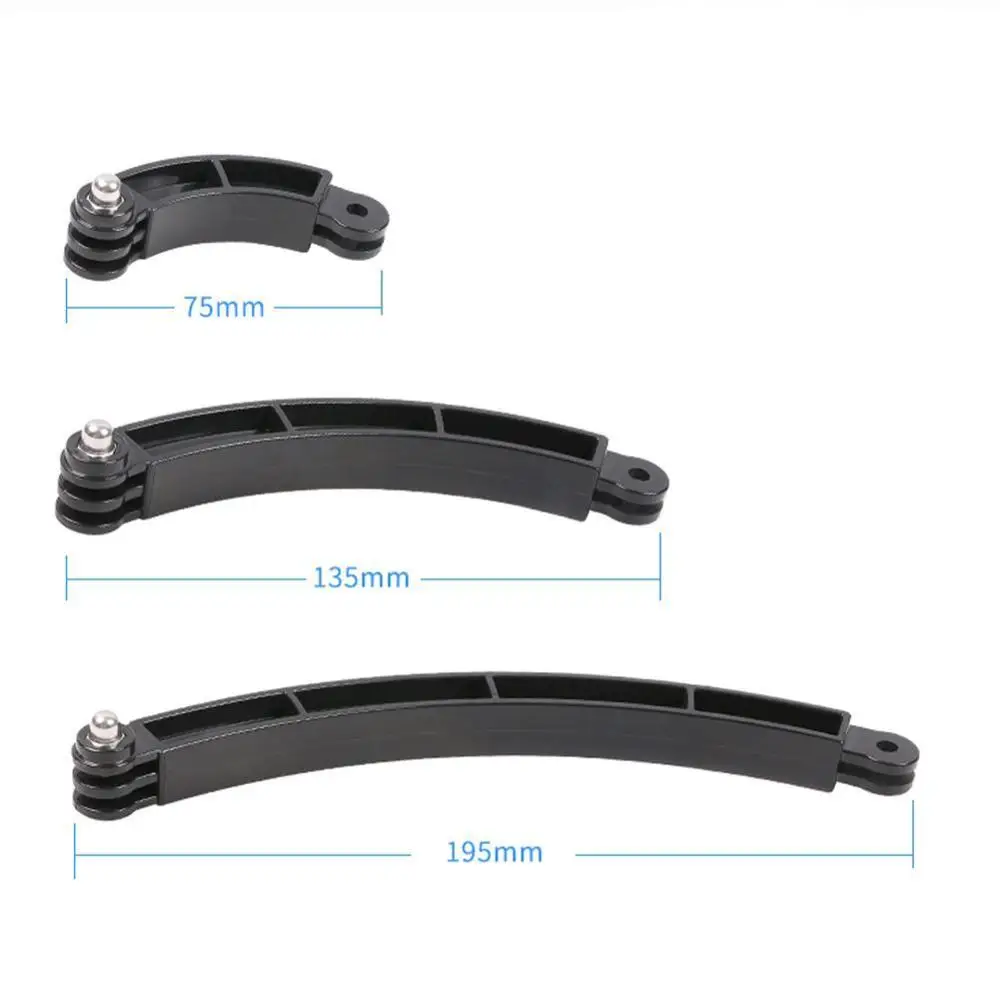 

3 Way Mount Helmet Arm Extension Curved Pole Selfie Accessories EKEN For GoPro Pro Stick Go etc sjcam Camera Hero6/5/4/3+/3