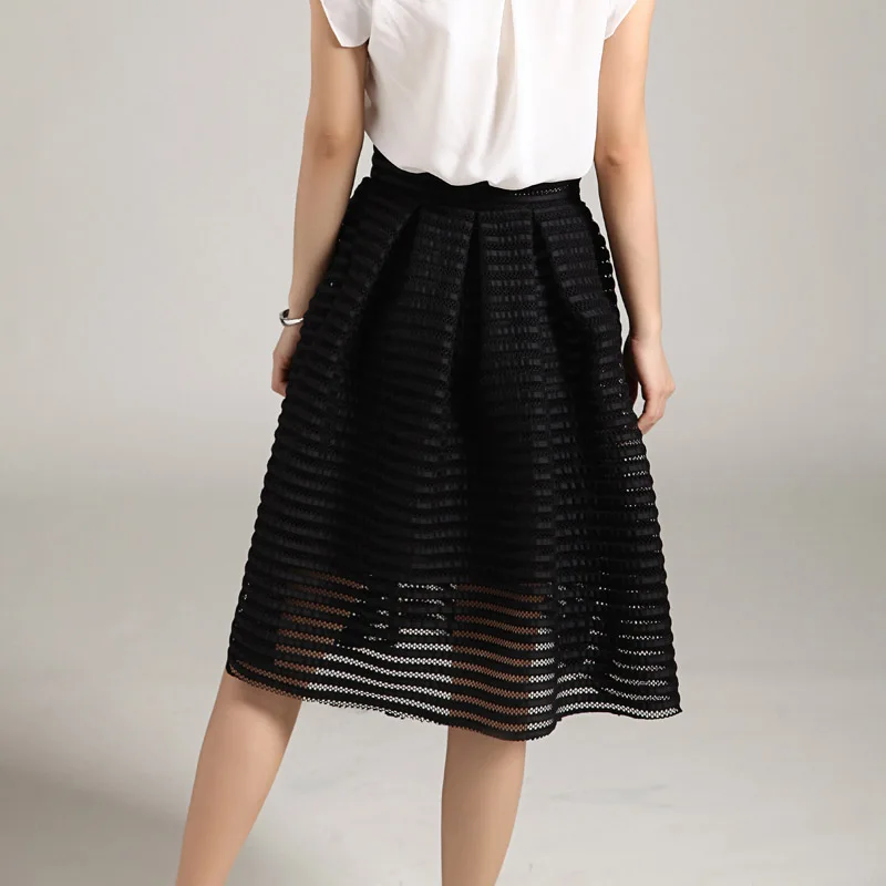 Женская Пышная юбка в полоску MWSFH черная красная с вырезом бальная длинная для