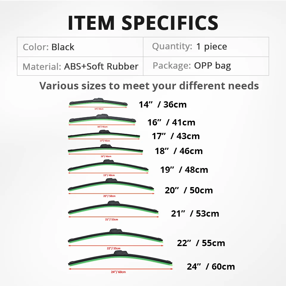 19 дюймов Универсальный боксеры u типа щетка стеклоочистителя для лобового стекла