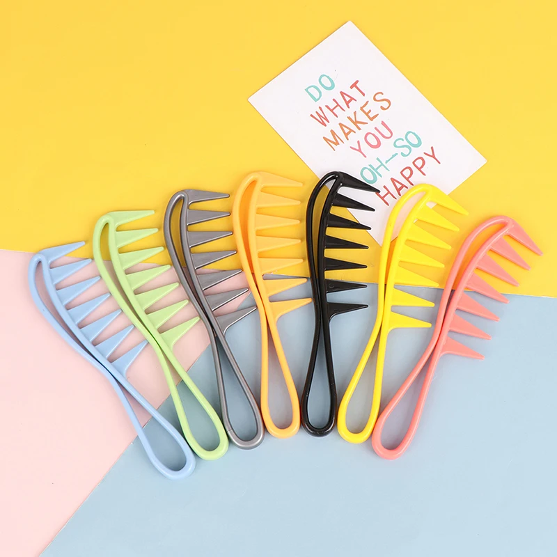 

1 Pcs Wide Tooth Shark Plastic Comb Detangler Curly Hair Salon Hairdressing Comb Massage For Hair Styling Tool For Curl Hair