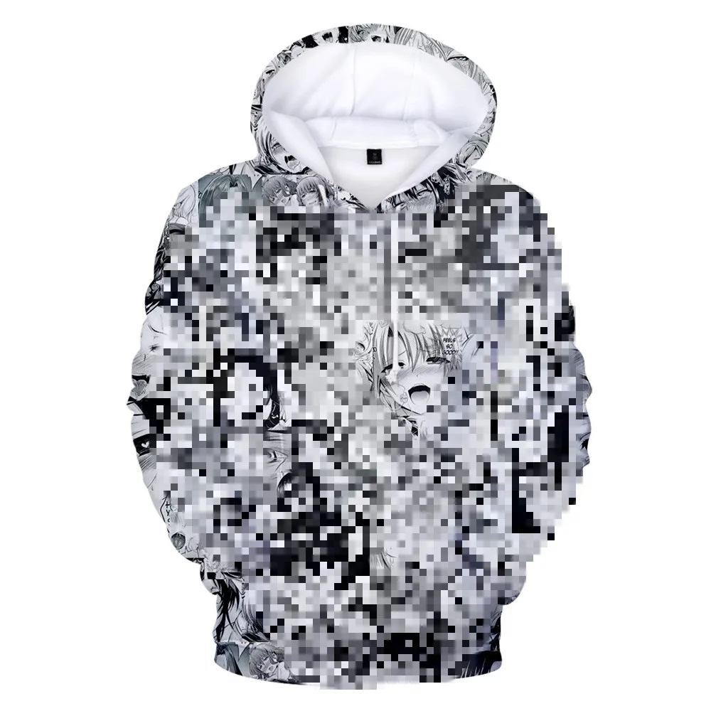 

Japan anime 3D Ahegao Hoodies Hooded Women Men Funny Shy Girl Face Sweatshirt Hentai Manga Streetwear Harajuku High Quality Tops