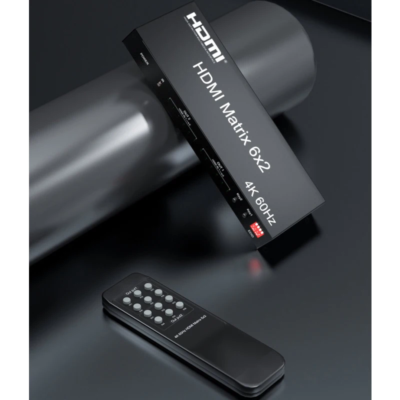 4K 60 Гц 6X2 Матрица HDMI-совместимый 2 0 Видео аудио коммутатор 6 в выхода разделитель
