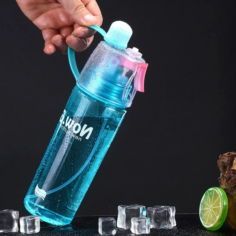

400ML/600ML Drinking Bottle Shaker Spray Sports Water Bottle Internet Celebrity Bottle Hiking Portable Bottles Bicycle Cycling