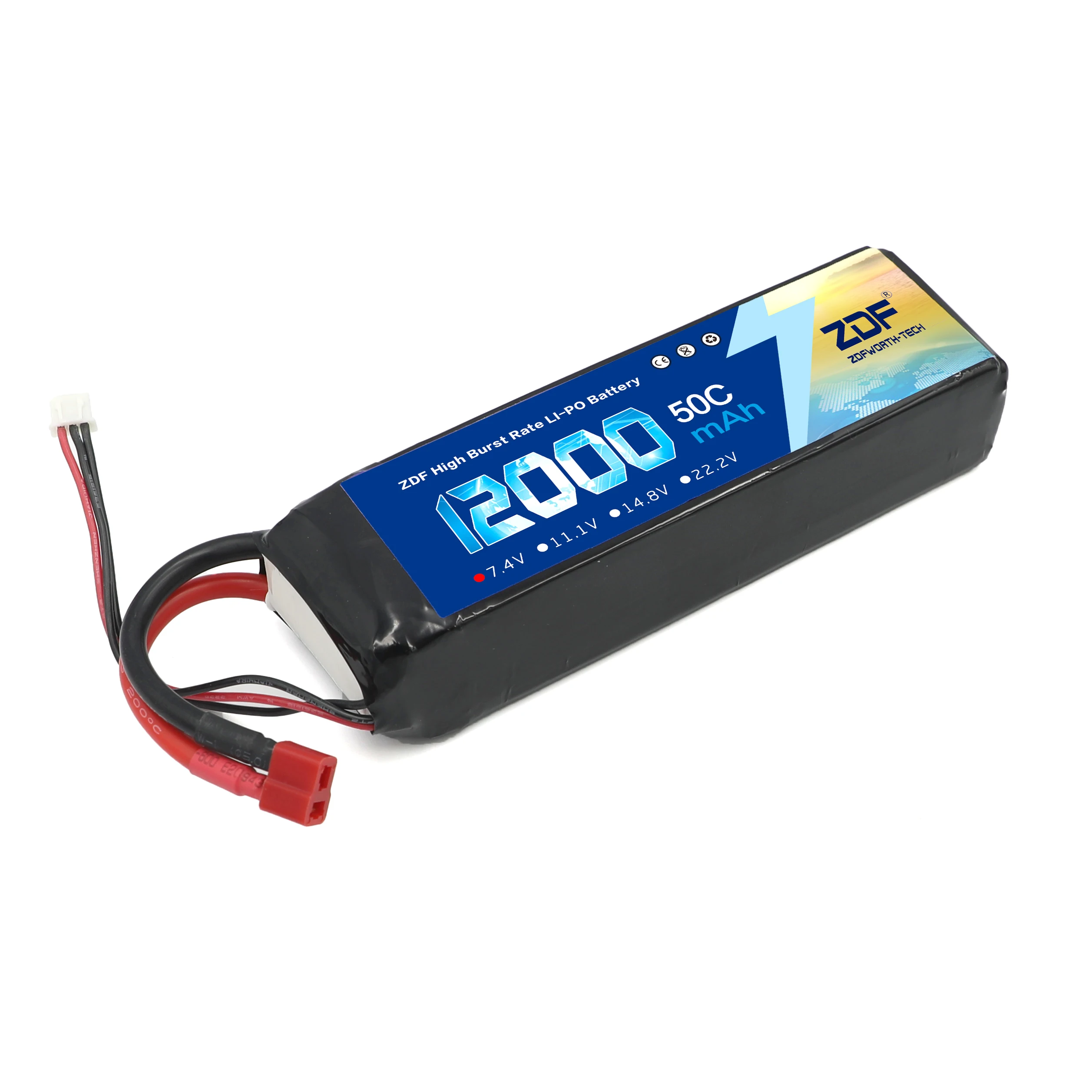ZDF Lipo 2S аккумулятор высокая скорость лопасти 7 4 В 12000 мАч 50C MAX 100C для RC AKKU FPV UAV лодки