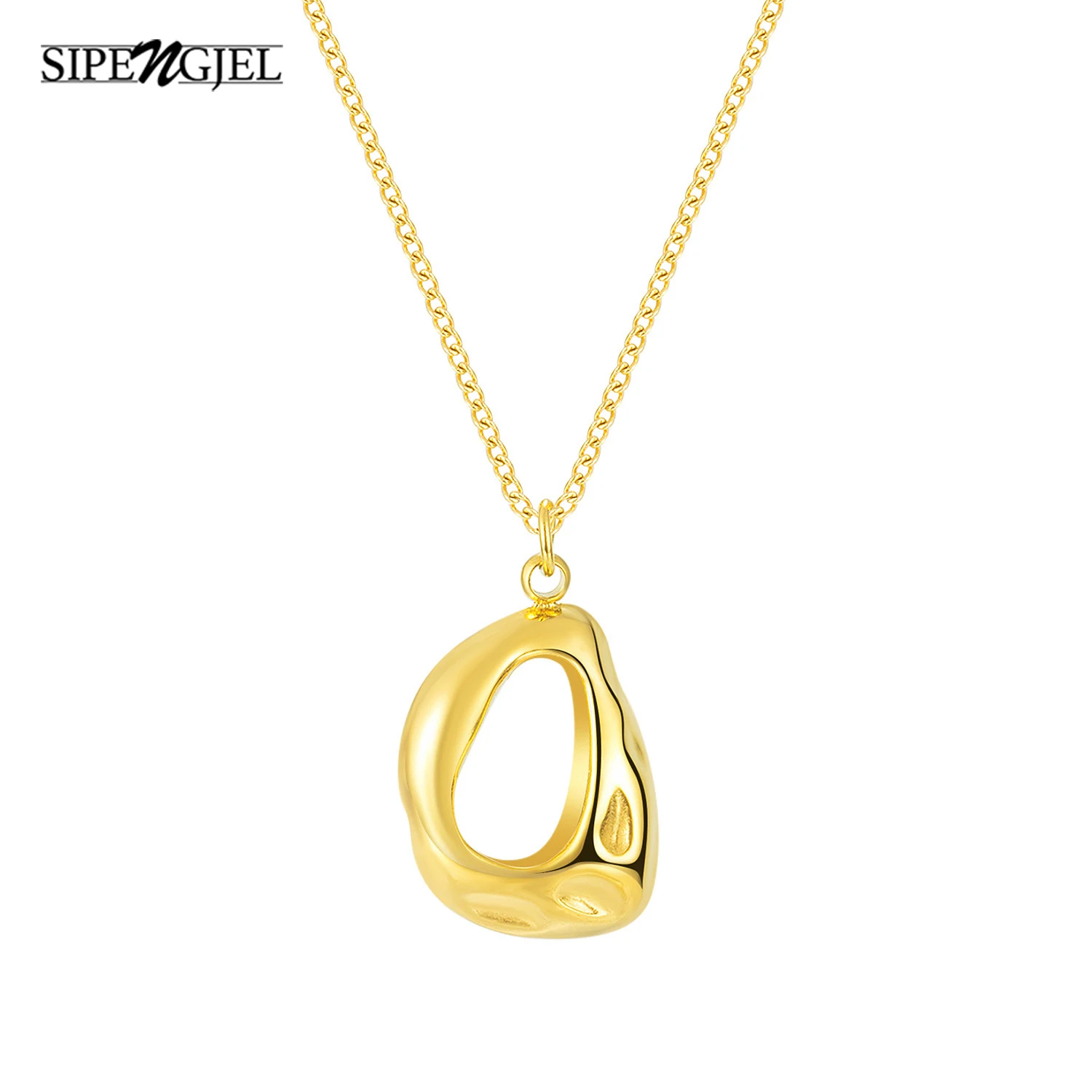 

SIPENGJEL Stainless Steel Minimalist Geometric Pendant Neckalce Gold 18 Plated Chain Neckalce For Women Party Jewelry
