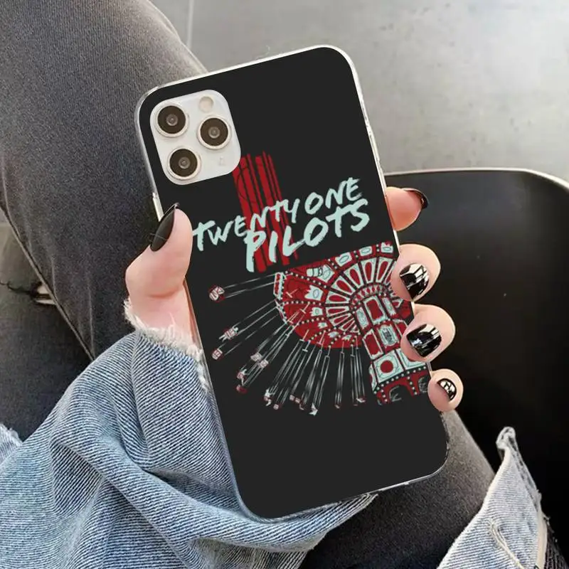 YNDFCNB Twenty One Pilot Phone Case for iphone 13 11 12 pro XS MAX 8 7 6 6S Plus X 5S SE 2020 XR case