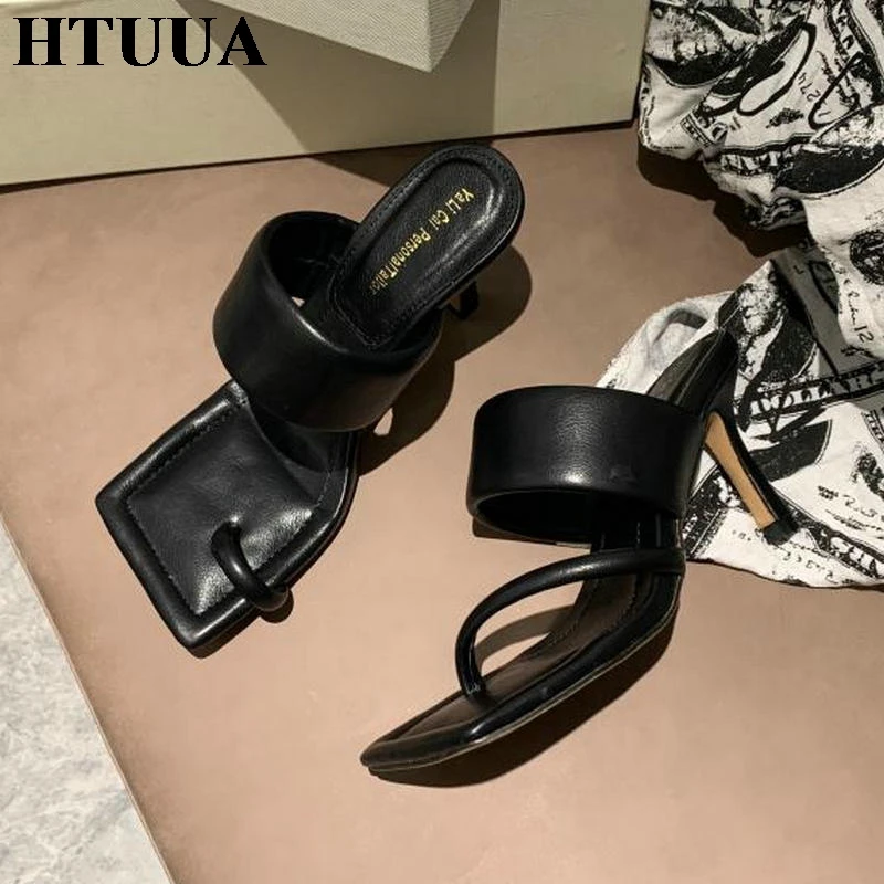 HTUUA/Новинка 2020 года Летние женские шлепанцы Модные прозрачные без задника на