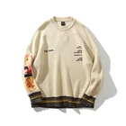 Мужской свитер в стиле, пуловер хип-хоп, уличная одежда, вязаный свитер с вышивкой Ван Гога, винтажные осенние хлопковые свитера в стиле ретро, 2021