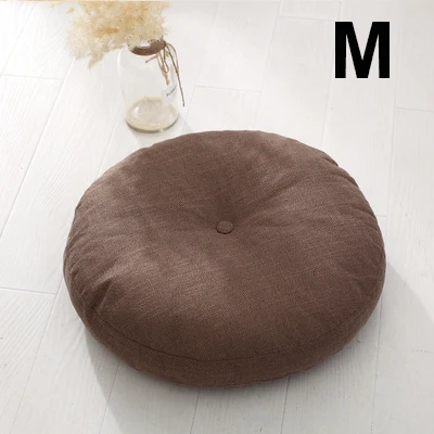 M Removable& Washable Round Shape Cotton Linen Seat Cushion with Core Tatami Cushion Pillow Home Decoration Soft Car Sofa Cushion - Цвет: M