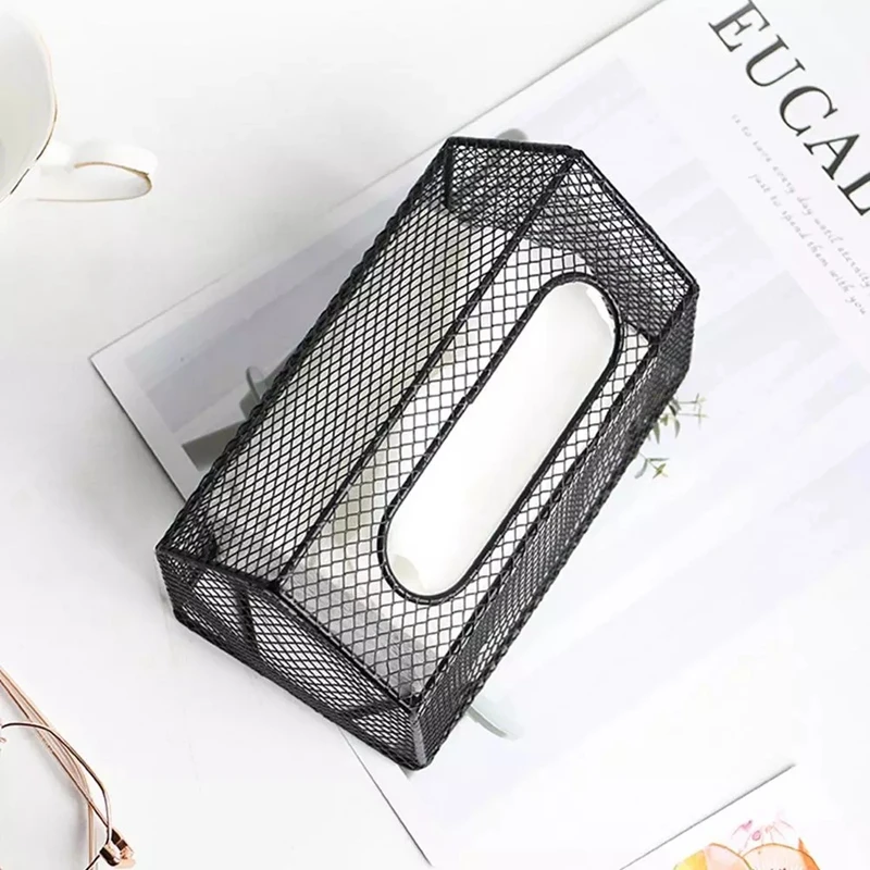 

Living Room Storage Organizer Kitchen Home Decor Hollowed Out Tissue Box Office Napkin Holder Iron Art Paper Case