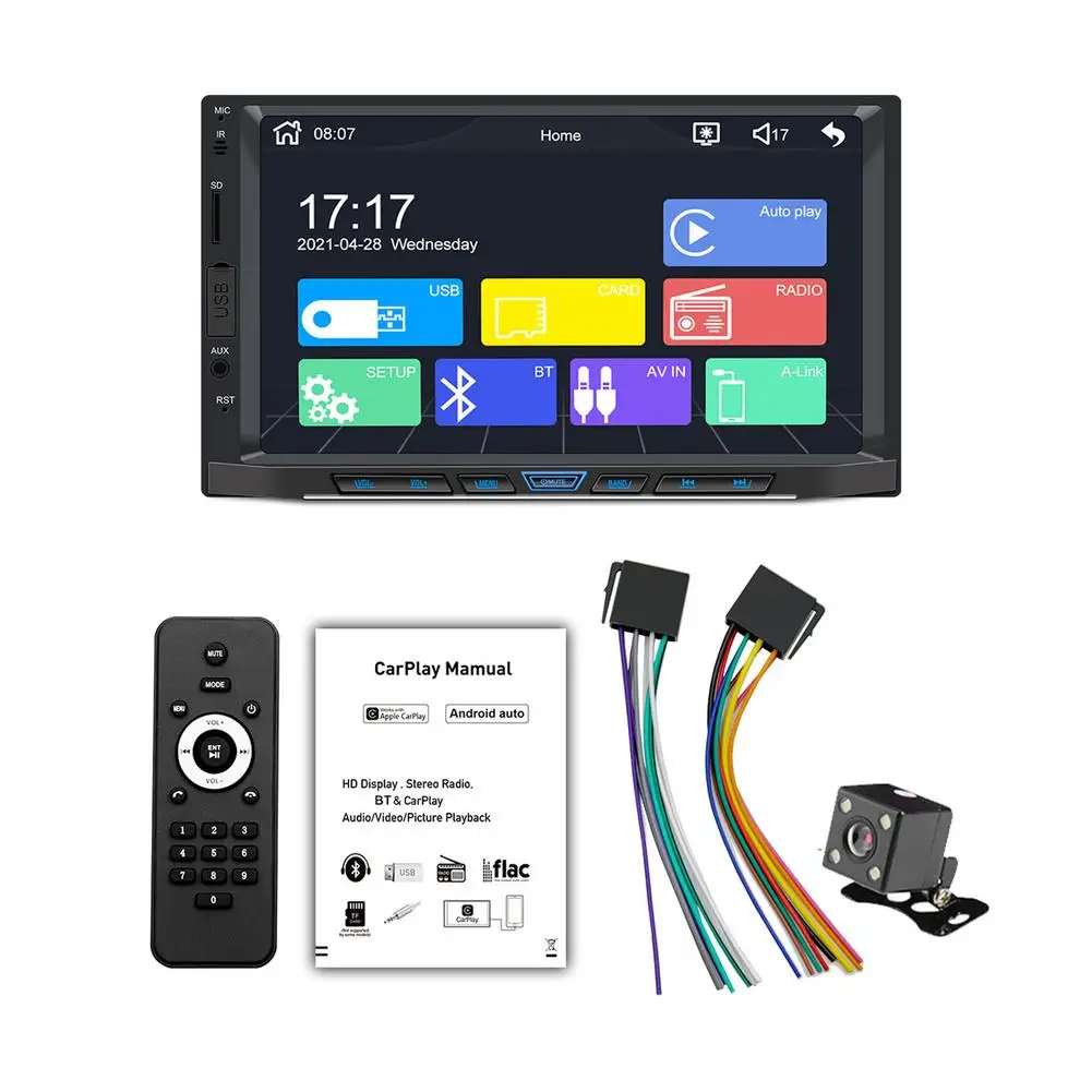 

7inch 2 DIN Auto CarPlay Wireless Mp5 Player Touch Screen Stereo M Radio Player BT Player For Android /IOS Mirroring Connection