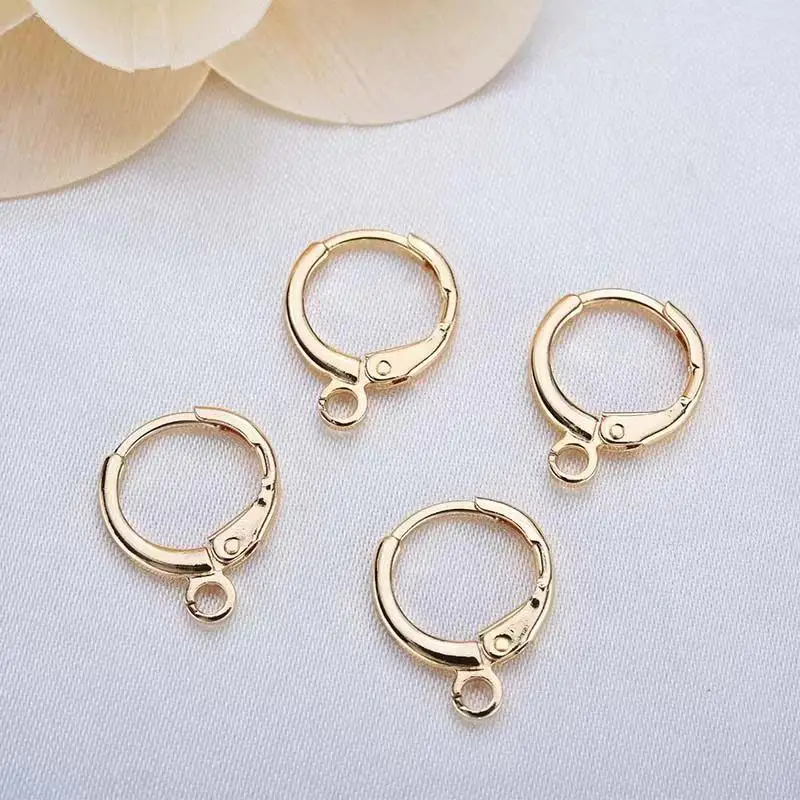 

20PCS Classics 24K Gold Color Brass Round Loop Earrings Hoops High Quality Diy Jewelry Findings Accessories