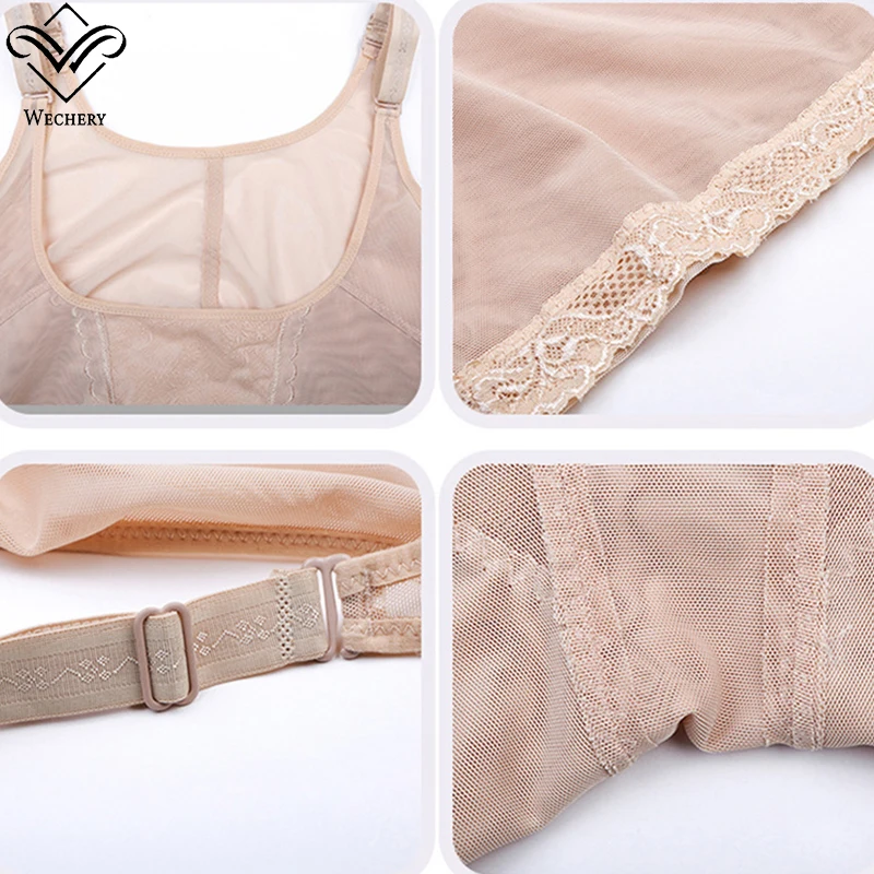 Wechery пикантные Body Shaper эластичная сетка с глубоким U боди утягивающий корсет