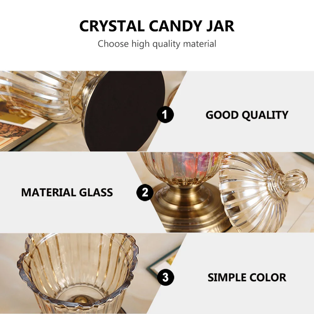 

Cookie Crystal Jar with Lid Household Dried Fruit Candy Snack Decorative Jar