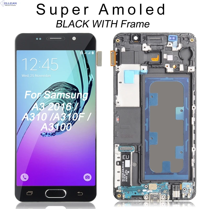 Catteny продвижение A310 ЖК-дисплей для samsung Galaxy A3 ЖК-дисплей с кодирующий преобразователь сенсорного экрана в сборе A310F дисплей с рамкой - Цвет: Amoled BL With Frame