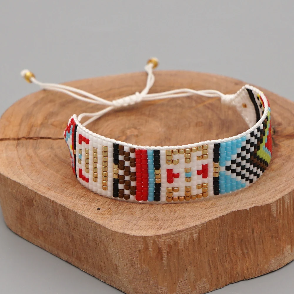 

Go2Boho Bead Bracelets for Women Boho Ethnic Miyuki Cuff Bracelet Gift Handmade Friendship Pulseras Jewelry Bohemian Jewellery