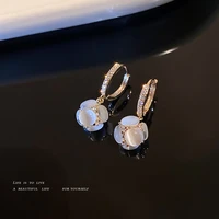 new fashion personality opal diamond studded hydrangea s925 silver needle earrings female temperament all match earrings