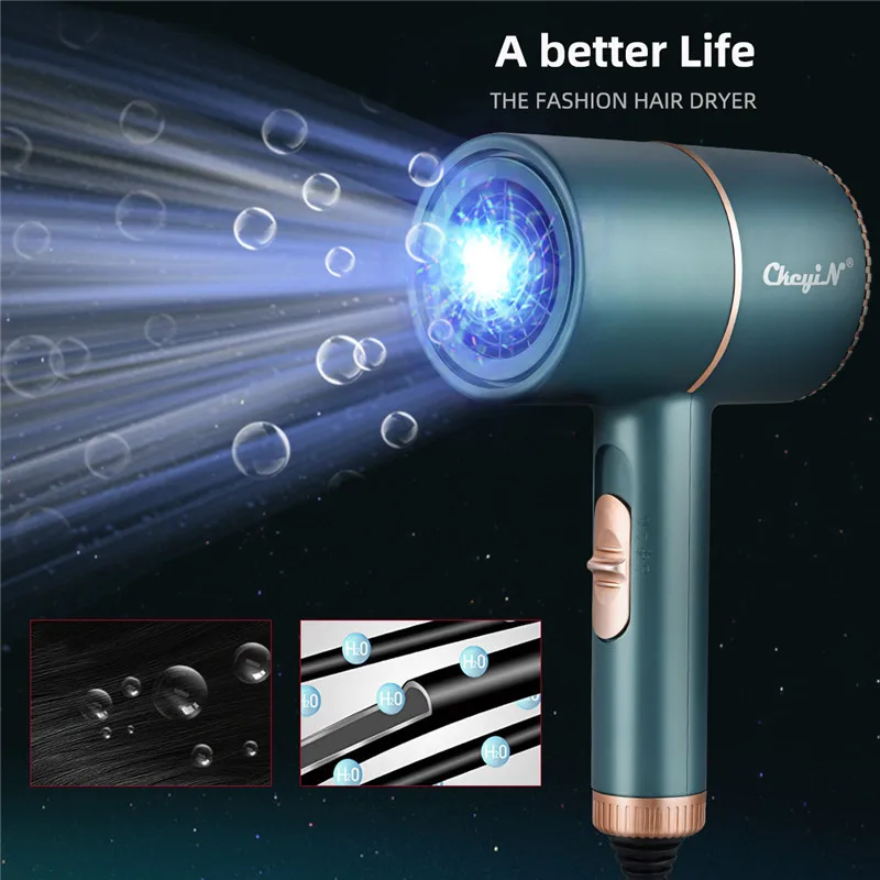 Профессиональный фен для волос 220 В с отрицательными ионами 2000 Вт мощный