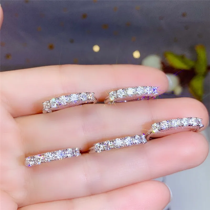 Moissanite кольцо для женщин подарок на помолвку 0.1CT 3 мм VVS1 lab diamond тестовый прошли