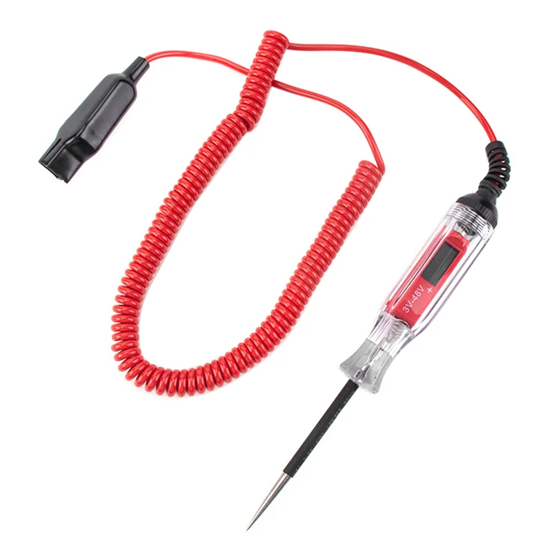 

Large Size Heavy Duty 3-48V Digital LCD Circuit Tester Car Truck Low Voltage & Light Tester with Stainless Probe
