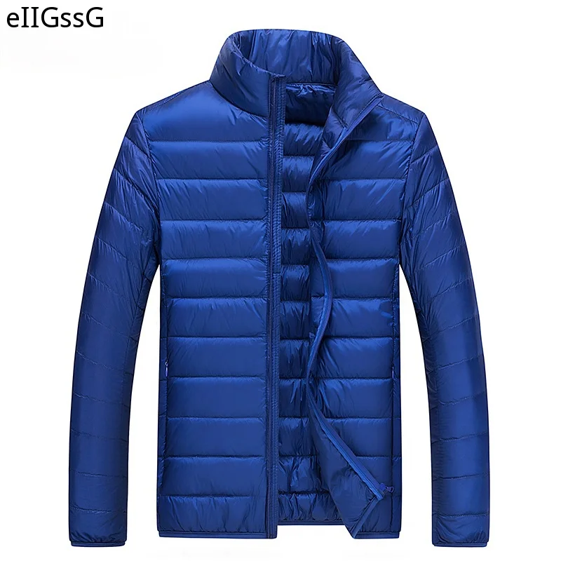 Men Down Jacket 60% Velvet Content Loose Large Size Thin Down Jacket Golden Classic Fashion Warm Slim Casual Down Jacket Men 6XL